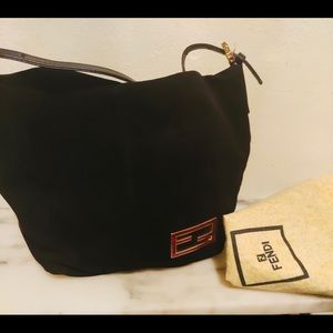 Authentic Fendi, Black suede, hobo bag, Brand new